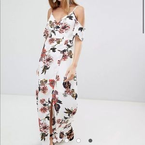 Cold Shoulder floral Maxi dress